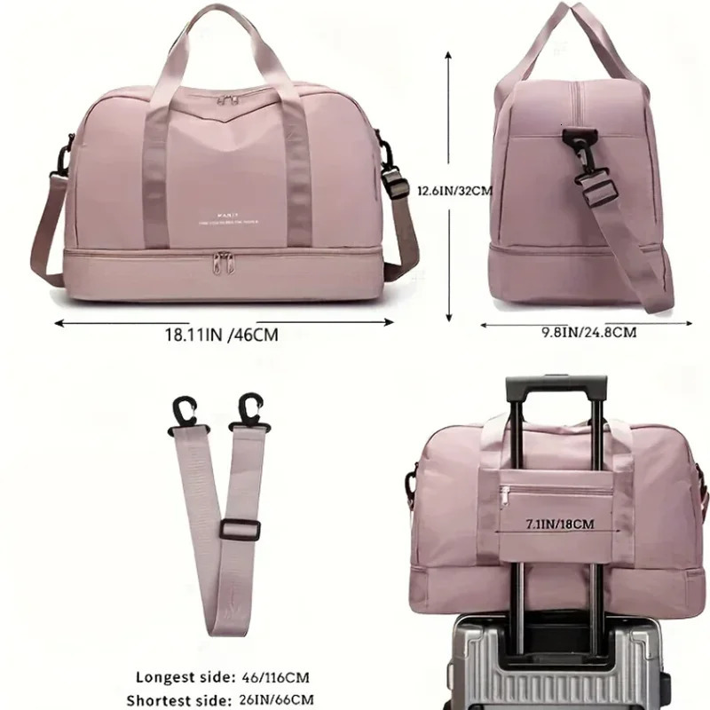 Large Capacity Sports Travel Bag Independent Shoe Compartment Fitness Handbag Single Shoulder Weekend Overnight Bag 251110