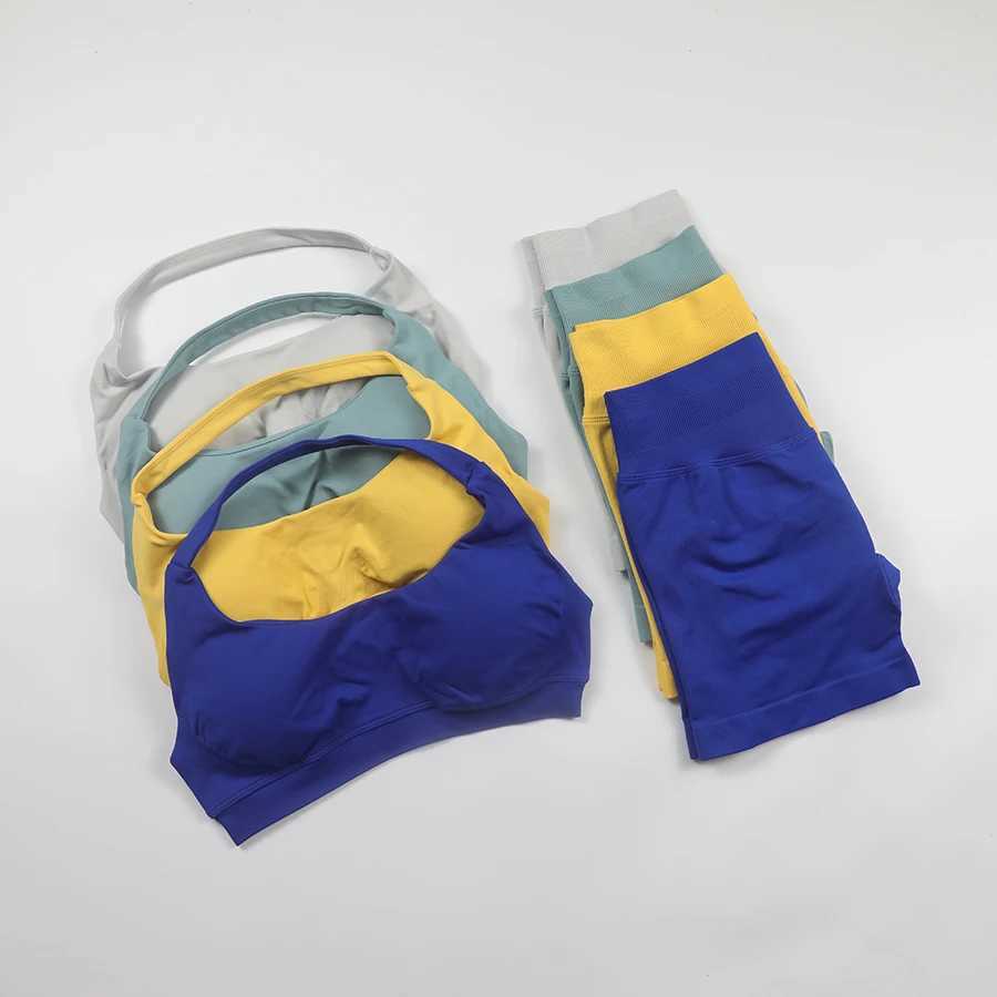 Seamless Fitness Yoga Set Womens Fitness Clothing Strap Sports Bra Competition Impact Shorts 2-piece Exercise SetW250411