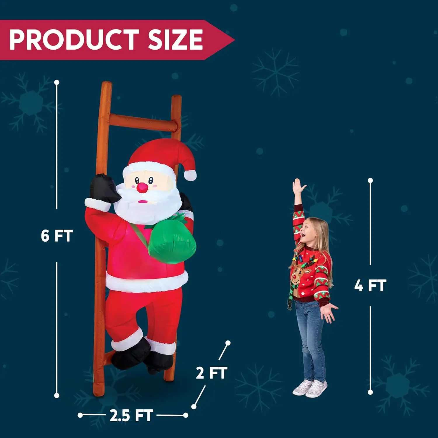 Christmas JOYFY 6 FT Christmas Inflatable Climbing Santa Hanging Inflatable Christmas Yard Decorations for Xmas Party Lawn Dcor Y251111