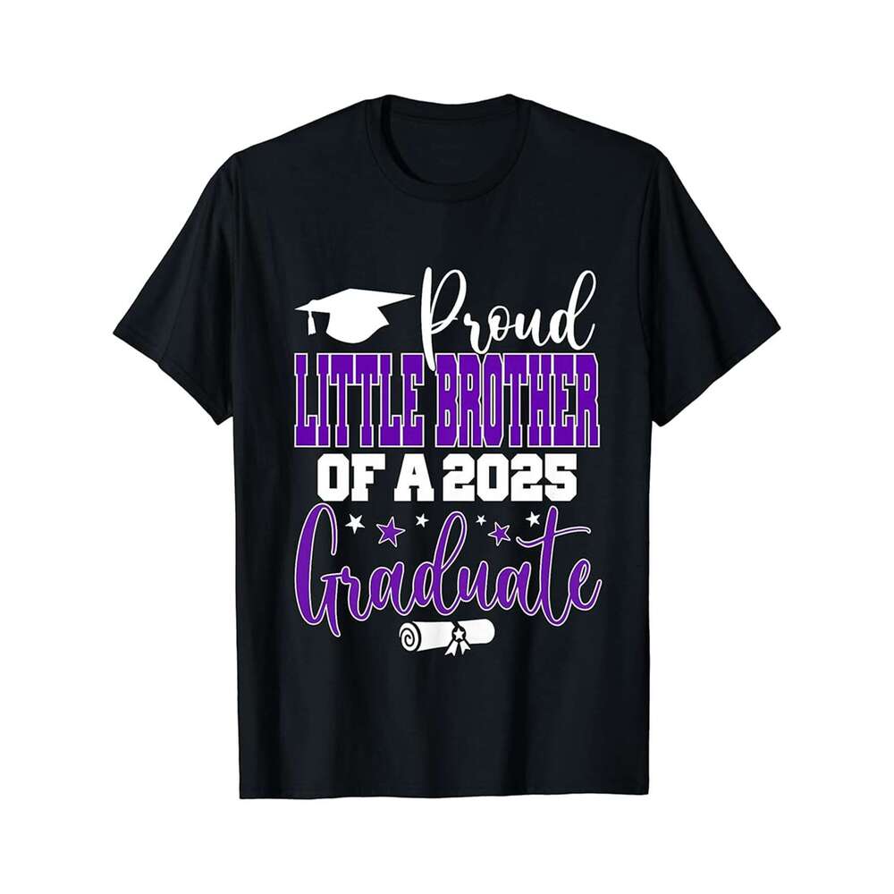 Designer T shirt Senior 2025 Proud Lil Cousin Of A Class Of 2025 Graduate - 220g T shits