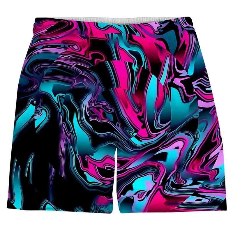 Mens swimsuit shorts oil painting Harajuku 3D surfboard shorts casual beach mens pants Masculina swimsuit sports pants 4XLW250410