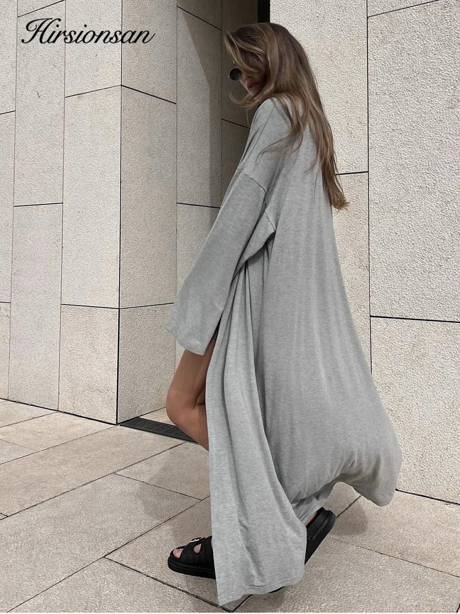 Hirsionsan Modal Soft Loose Sets Women Casual Two or Three Pieces Long Sleeve Cardigan High Waist Dresses Outfits Tracksuit 251105