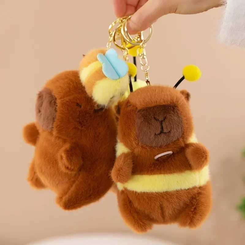 1/3/5/10 pieces of Capybara pendant brushed Jitterbug wings bee water dolphin keychain plush bee doll bag hanging accessories W250411