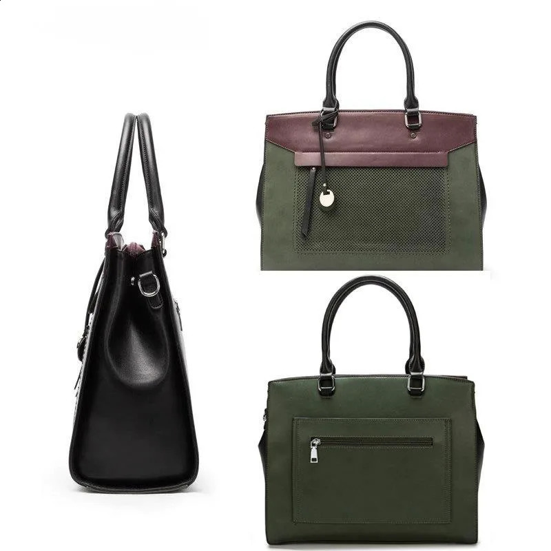 premium leather laptop bag for womens business briefcase 14 inches compatible 250410
