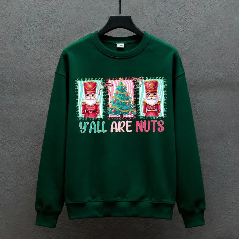 Funny Nutcracker Merry Christmas Sweatshirts Coquette Preppy Christmas Trees Hoody Xmas Sublimation Keep Warm Tracksuit Pullover 251105