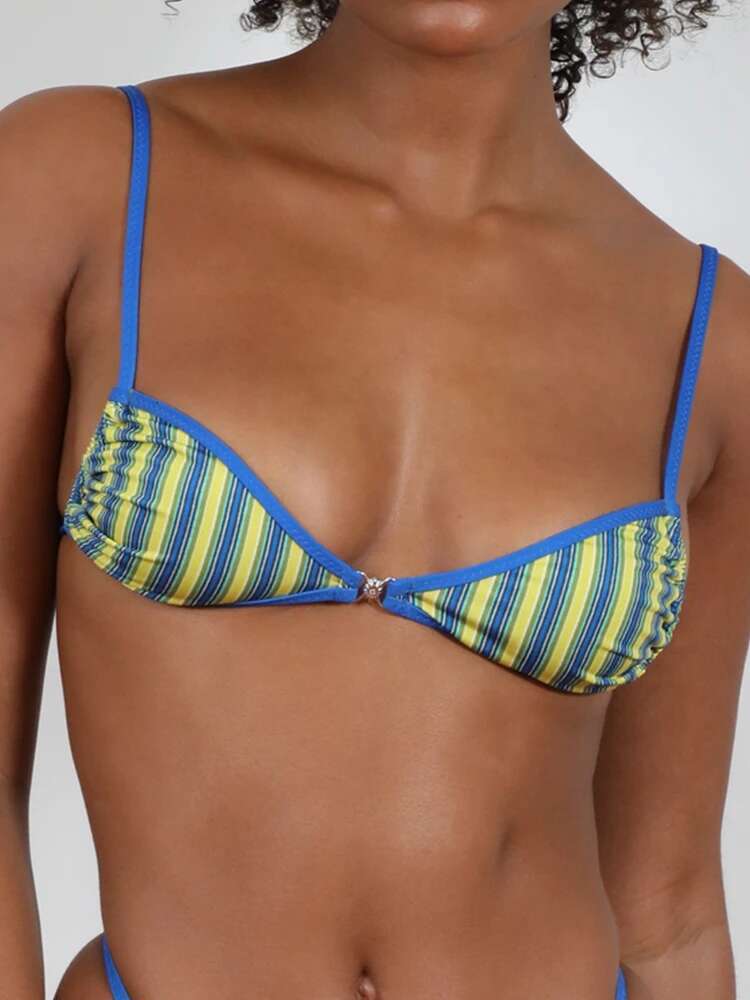 Miyouj Triangle Swimsuits Solid Two Piece Suit Bandage Swimsuit 2025 Swimwear Women's Set Sexy Bikini Low Wasit Bathsuit