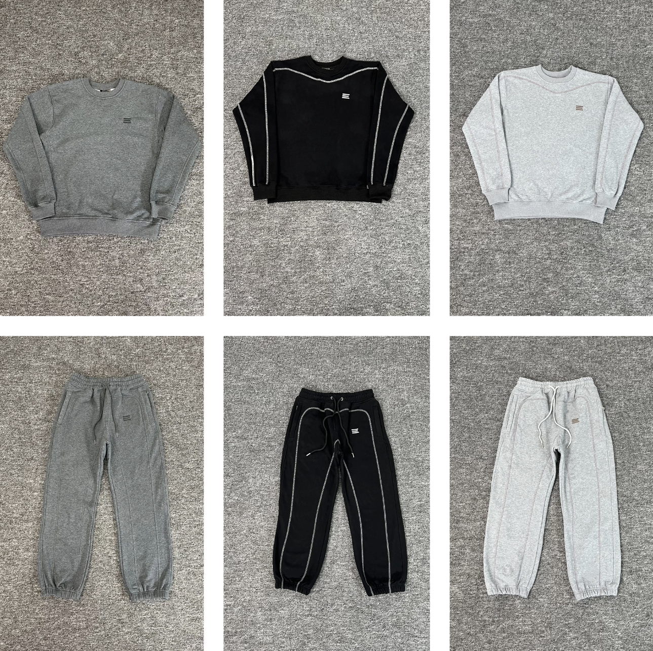 Men's Hoodies Kroen Embroidery Logo Basic Sports Sweatshirts Outside Stitch Stripe Hoodie Men Women Black Gray Loose Pullovers