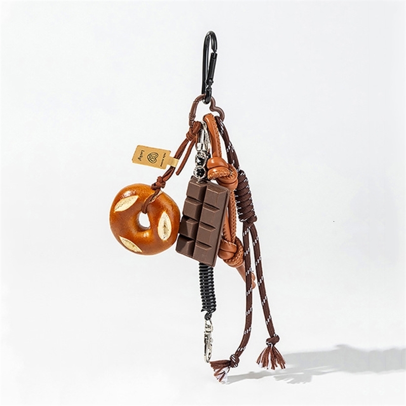 Braided Rope Bag Pendant High-grade Keychain Pendant Cute Alkaline Water Bread Ins Bag Pendant 251110