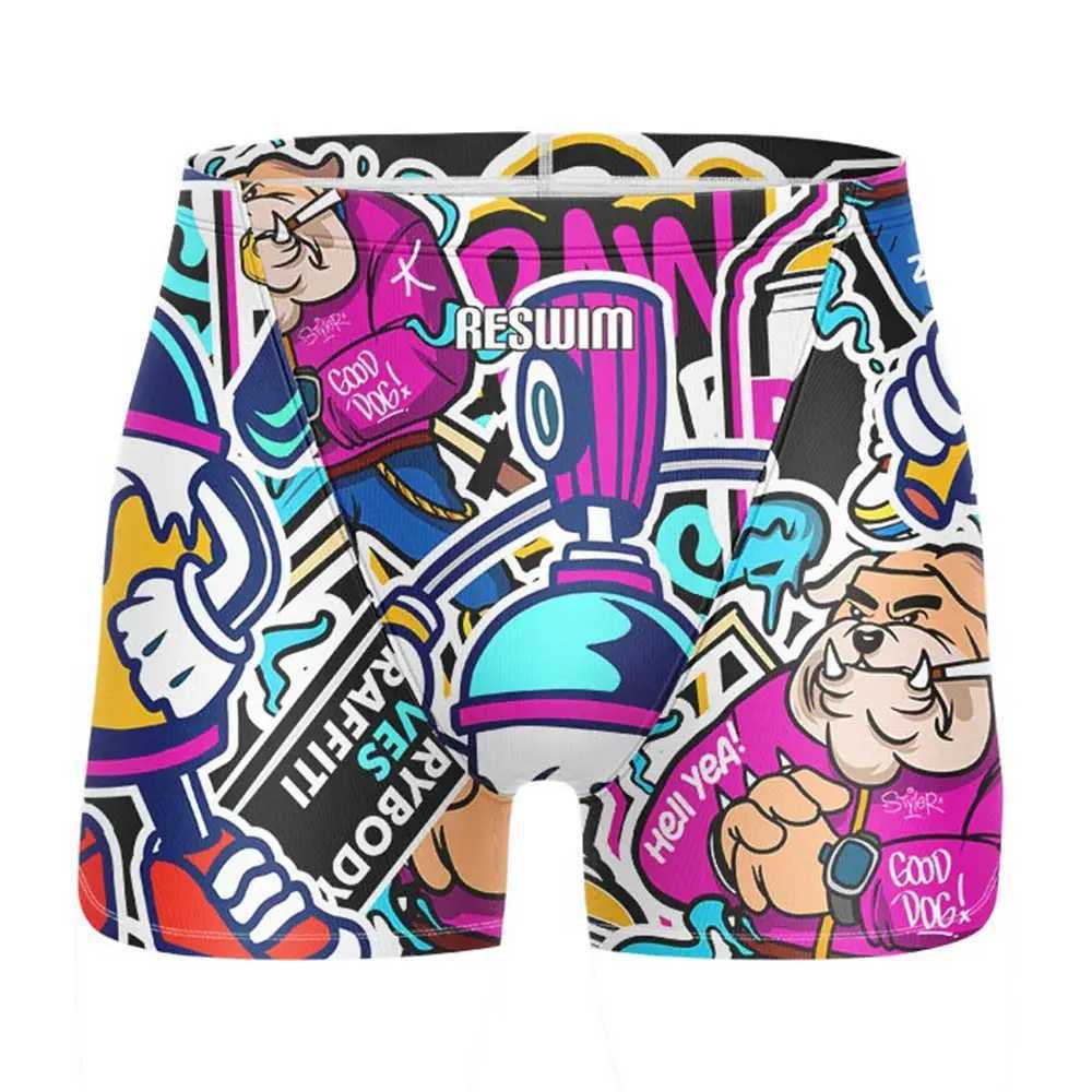 Summer Swimming Mainline Mens Swimming Jammer Surfing Shorts Endurance Sports Training Swimsuit Shorts Fitness Swimsuit Beach Tight ShortsW250410