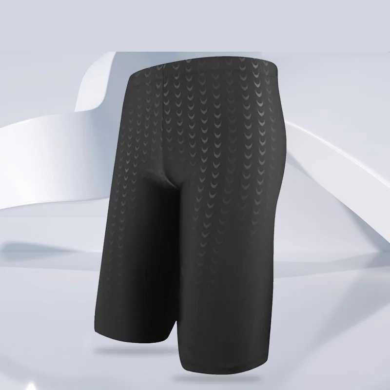 Mens swimming shorts breathable training 5-minute swimming shorts shark skin swimsuit quick drying beach swimsuitW250410