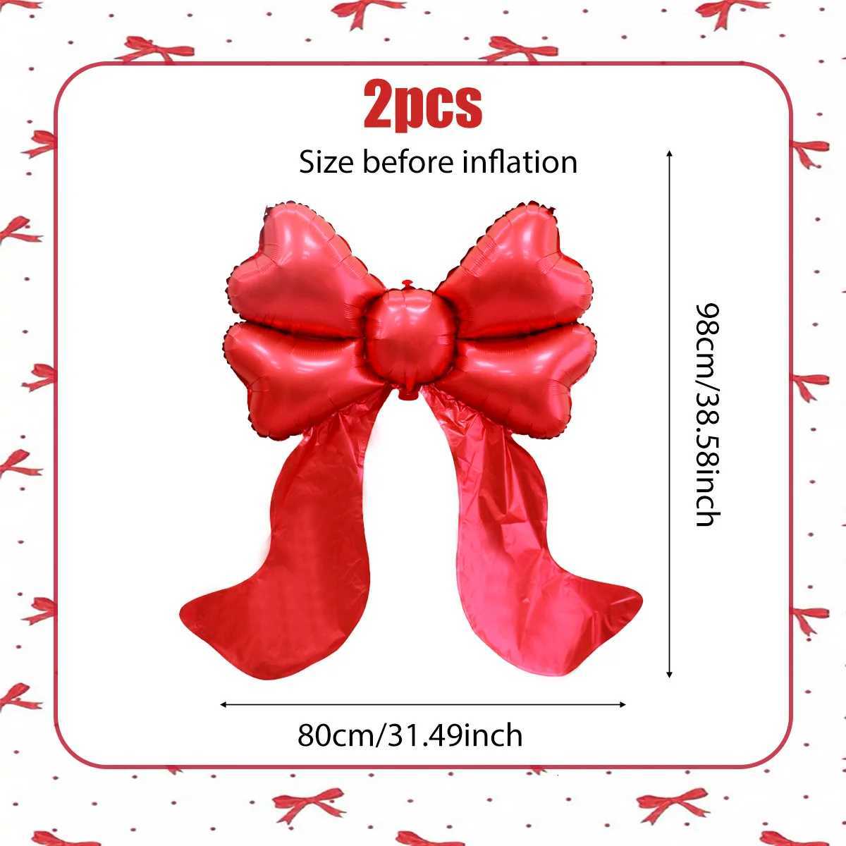 Christmas 2pcs red bow balloons for bow decoration birthday Valentines Day wedding bachelorette decoration engagement Y251111