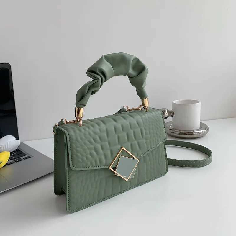 Pleated Square Bag Solid Color Shoulder Purse for Women Casual Crossbody Tote Textured Top Handle Bag Fashion Day-to-Night BagT251110