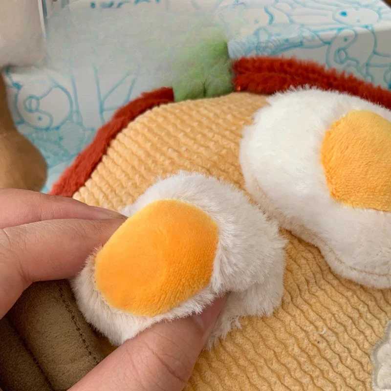 Jelly cat with label Interesting Lamian Noodles doll Childrens toy Tea set Plush doll Holiday gift Tea set Pillow stuffed toy W250411