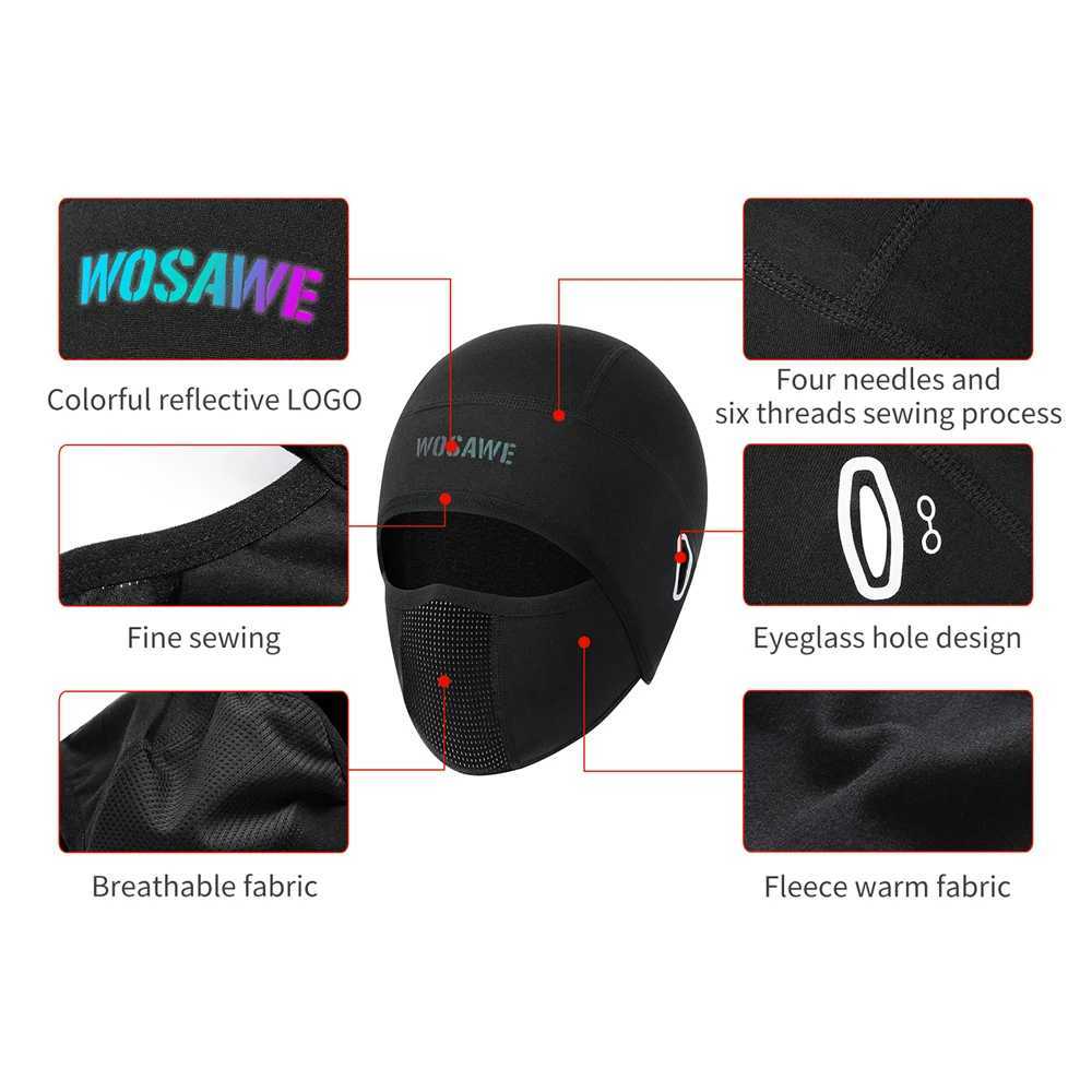WOSAWE Cold Weather Motorcycle Balaclava Face Mask for Men Windproof Thermal Winter Scarf Ski Mask Women Warmer Hood for Cycling S251110