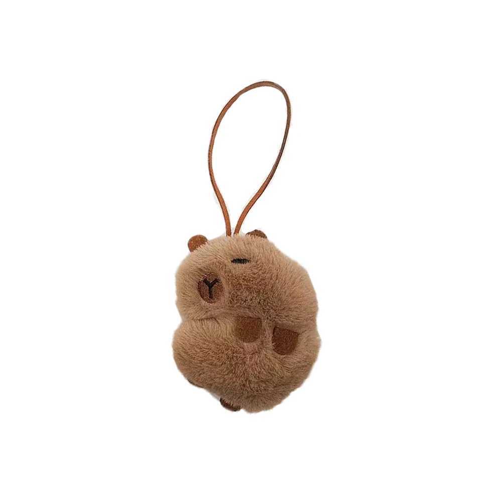 Kawaii Plush Capybara Keychain Anti Loss Mark Name Label Key Holder Childrens Kindergarten Backpack Pendant Decoration W250411