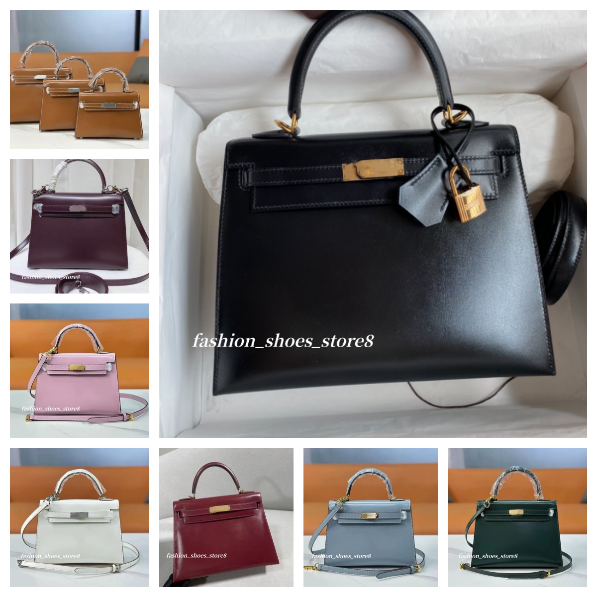 Designer Women Handbag Box Leather Handmade Genuine Leather Handmade Large Capcity 25cm 28cm Underarm bag Autumn Winter fashion Bags