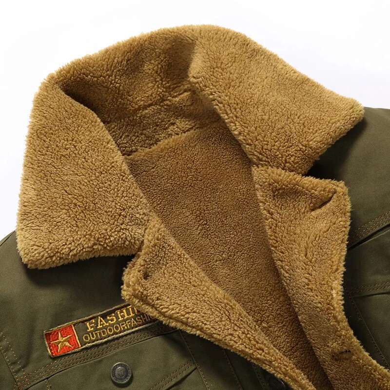 2025 Men's Winter Workwear Jacket, Heavyweight Thermal Oversized Casual Coat, Streetwear Utility Fleece Ed Outerwear