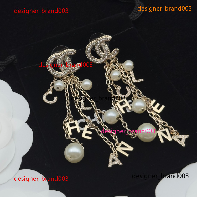 20 Styles High Quality Fashion Copper Double Letters Earring Luxury Jewelry Woman Crystal Rhinestone chanels channels chaneljewelry cc 2WIG