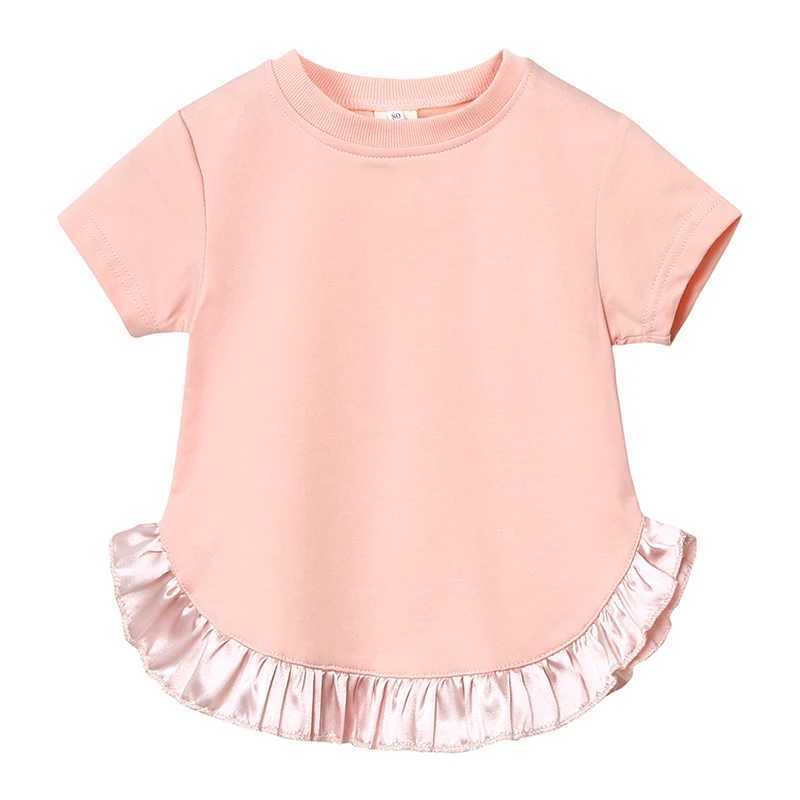 2025 Childrens and Girls Summer Set Pure Cotton T-shirt+Shorts Preschool Lounge Set 9M-7T Casual Girls Breathable ClothingXJ250410