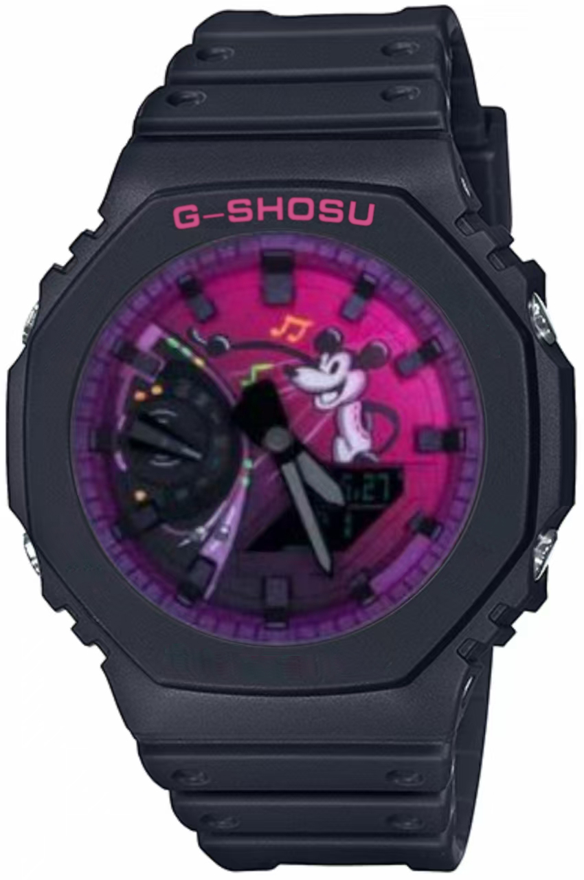 Iced Out Watch Full Function Unisex Sports Digital Electronic Watch Waterproof Large Dial LED Dual Display Oak Series G55