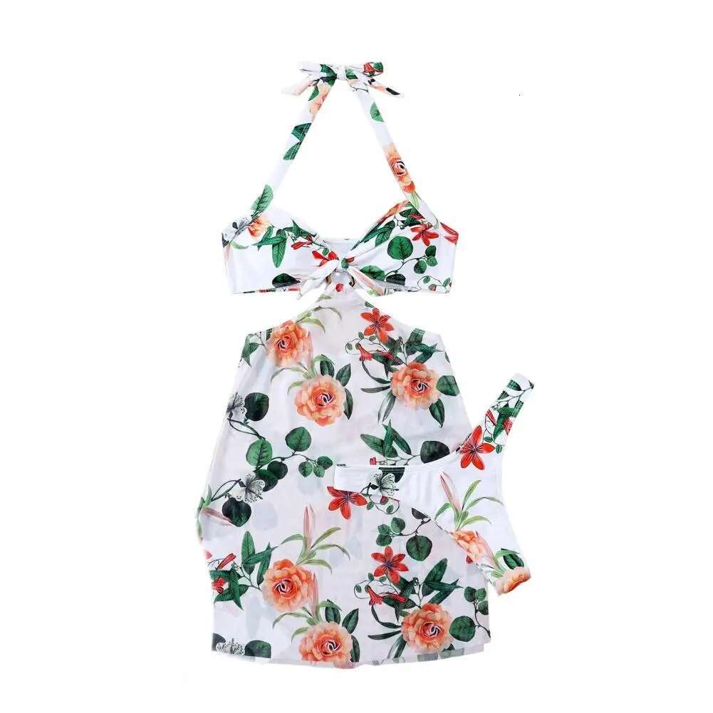 3Pcs/Set Women Swimwear Halter With Skirt Push Up Swim Pool Matching Sexy High Waist Thong Bikinis Set Water Sports Accessory