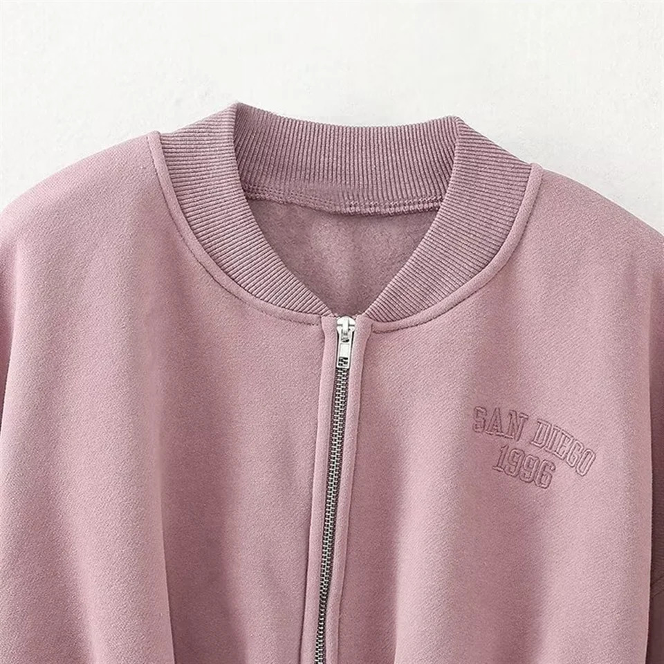 PBZA Winter Womens Clothing Simple Letter Embroidered Stand up Collar Short Hoodie High Waist Wide Leg Pants Set 251106