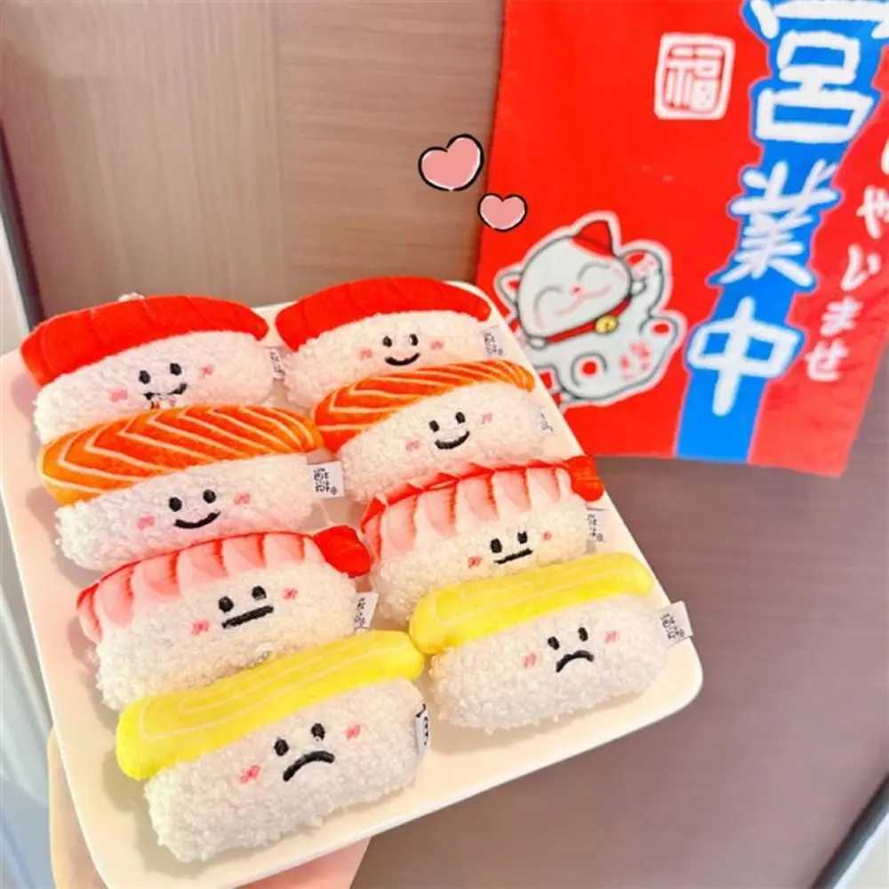 Creative salmon sushi plush doll keychain sweet shrimp plush doll toy expressing Korean style decoration W250411