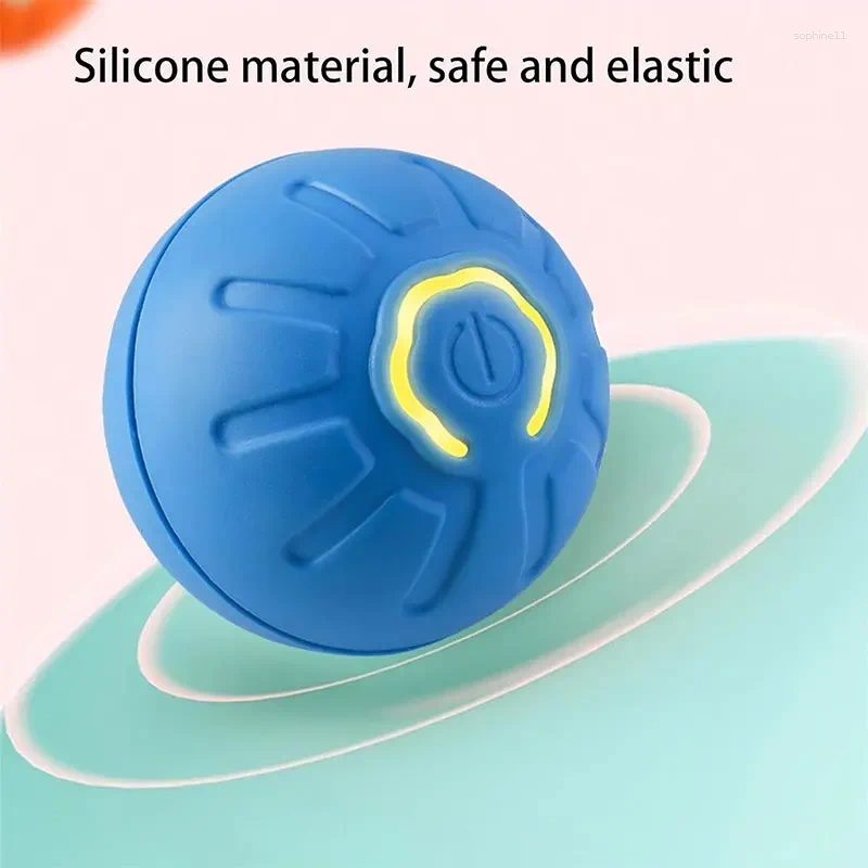 Update Pet Ball For Dogs Interactive Dog Toy Durable Automatic Rolling With Led Flash Lights Small Large Breed