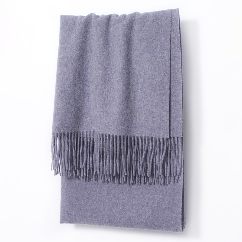 K365 2024 new Inner Mongolia manufacturers 100% wool scarf embroidery LOGO production autumn and winter unisex shawl