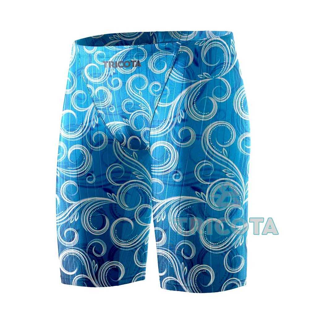 Mens Swimming Jammer Swimsuit Durable Sports Training Endurance Swimming Relay Breathable Surfing Shorts Summer Beach PantsW250410