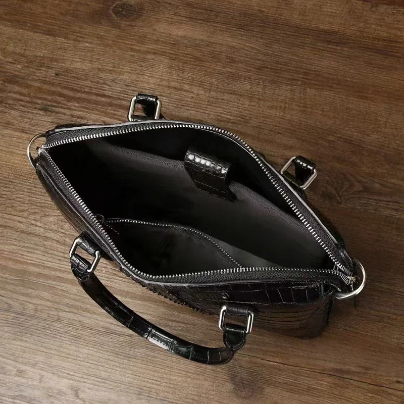 Genuine leather mens business briefcase high-quality classic laptop customized business bag laptop bag 250410