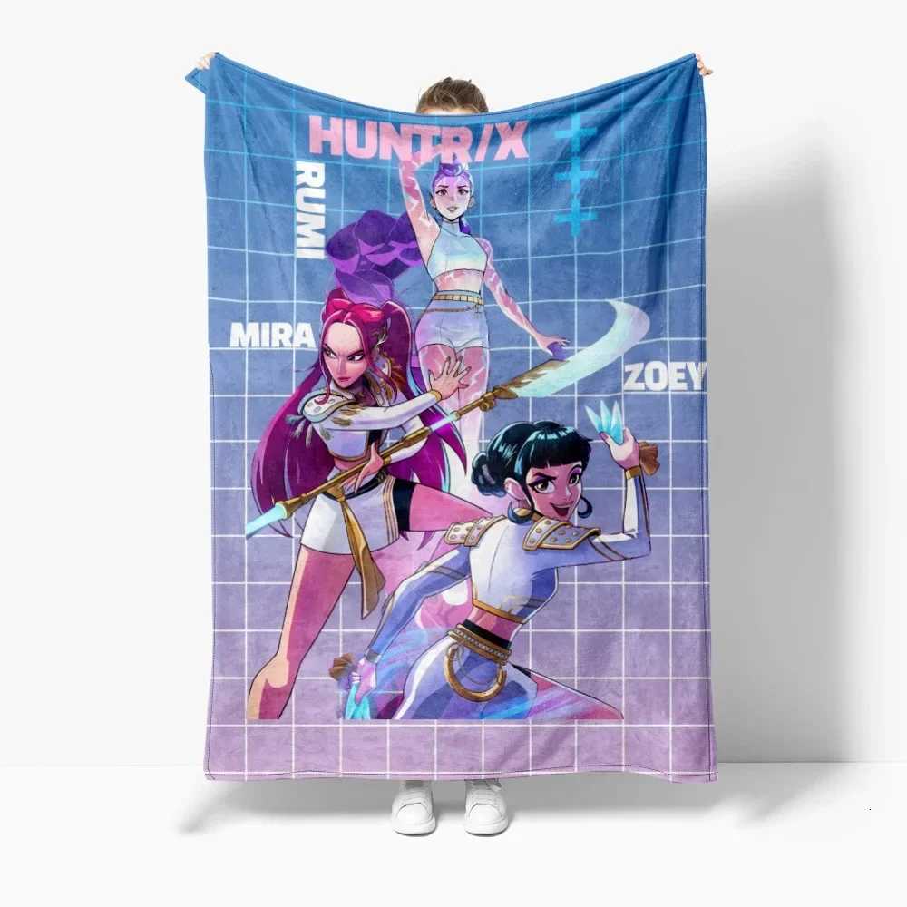 Movie K-Pop D-Demon Hunters Winter Blanket Cover Warmth Soft Multifunctional Decorative Blanket Universal Flannel Blankets C251111