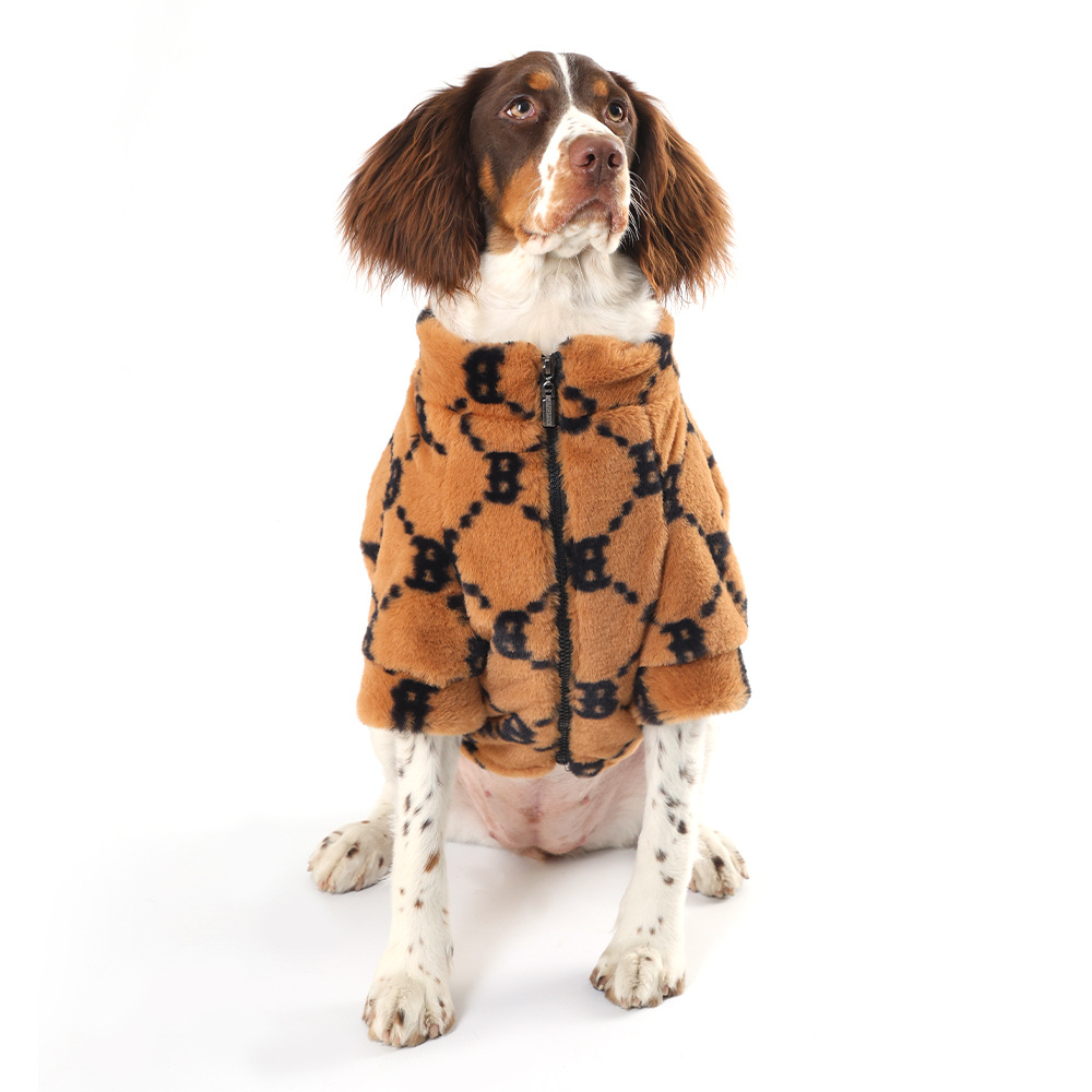 Luxury Pattern Pet Coat, Soft Fleece Dog Jacket, Warm Winter Apparel for Dogs, Fashionable Pet Outwear, Multiple Sizes (S-3XL) Dog Clothes, Comfortabl