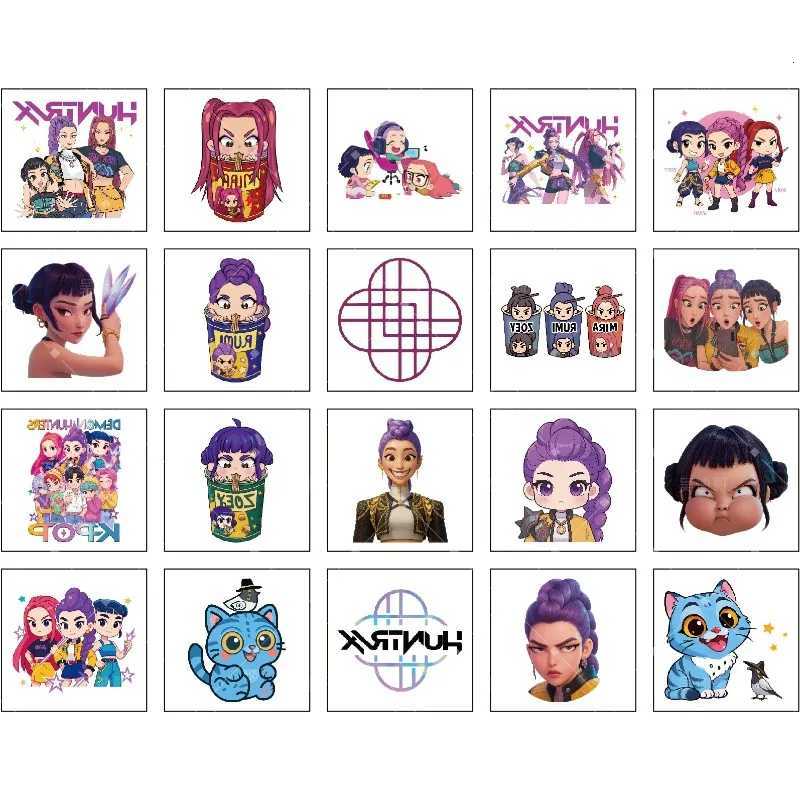 20-25pcs/Set Rumi Kpop Demon Hunters Temporary Tattoo Stickers Cute Cartoon Design Waterproof Funny Party Gift Christmas gift Z251111