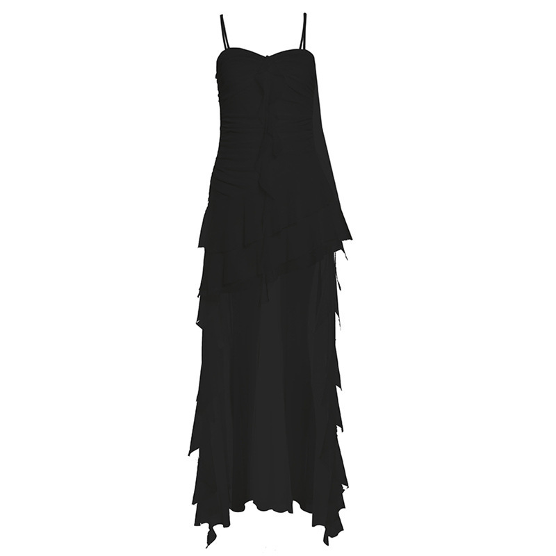 X48Slimming High Waisted One-Shoulder Dress for Women - Trendy Summer Solid Color Design