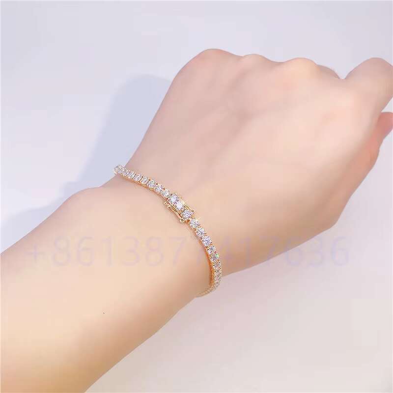 Real 10K Yellow Gold 3mm 4mm 5mm VVS Moissanite Bracelet Tennis Gold Bracelets