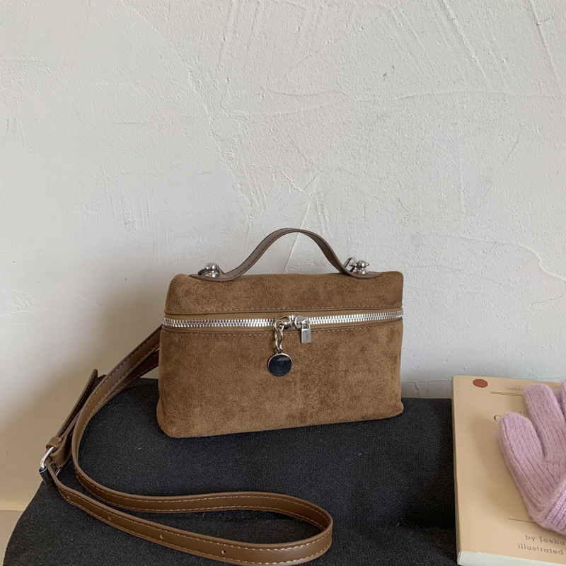 Luxury Brand Designer Bag Light Luxury Small Square Bag High-Quality Suede Box Bag Ins Versatile Commuting Patchwork Single Shoulder Crossbody Bag