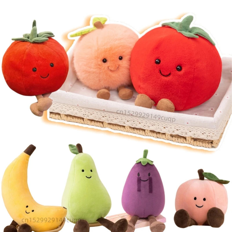 Cartoon Cute Fruit Plush Doll High Quality Peach Pear Tomato Banana Eggplant Plush Toy Home Decoration Gift For Boys And Girls 251110