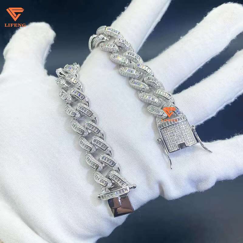 Luxury Mens Cuban Chain Bracelet VVS Moissanite High Quality Sterling Gold Latest Design Passes Diamond Test Custom Hip Hop