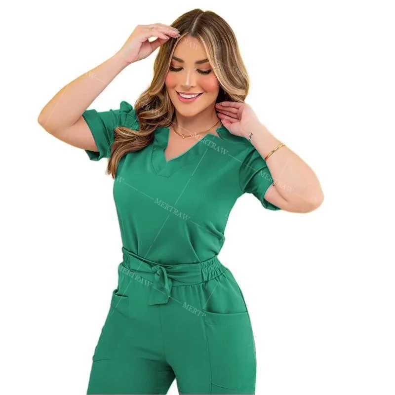 Surgical Uniforms Woman Nursing Enfermeria Sets Top Pant Articles Medical Uniforms Scrub Clinic Beauty Sn Spa Hospital Set X250410
