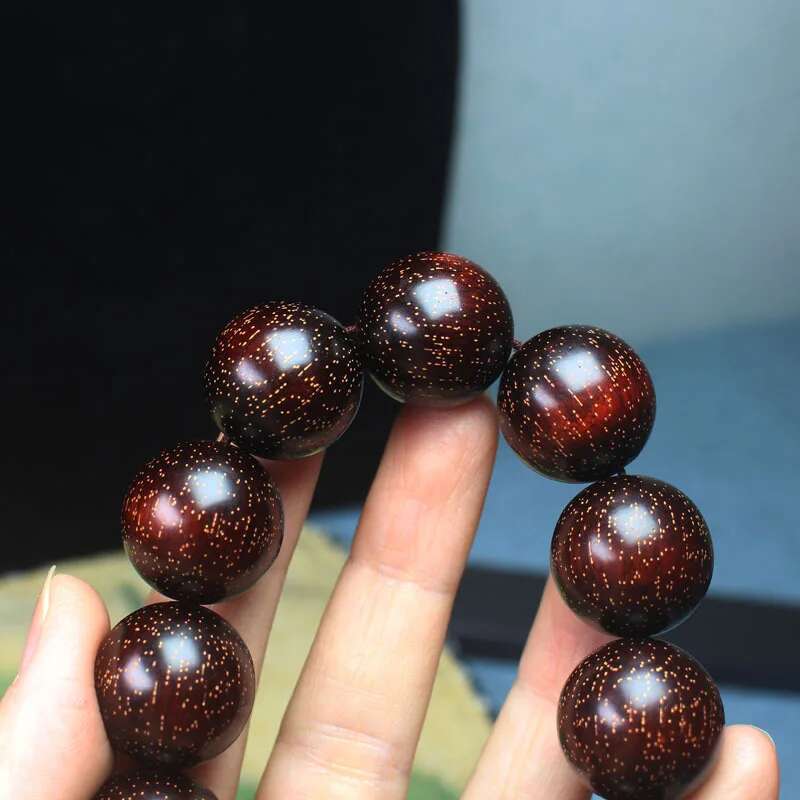 Factory Wholesale Rhino Horn Rosewood Single Circle Full Star Buddha Bead Bracelet High-Density Men and Women Small Leaf Wen