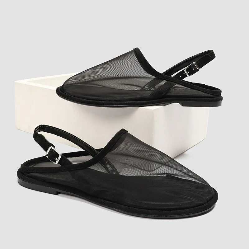 New luxury brand flat sandals womens Fi back travel strap sandals with mesh breathable summer casual sliderXJ250410