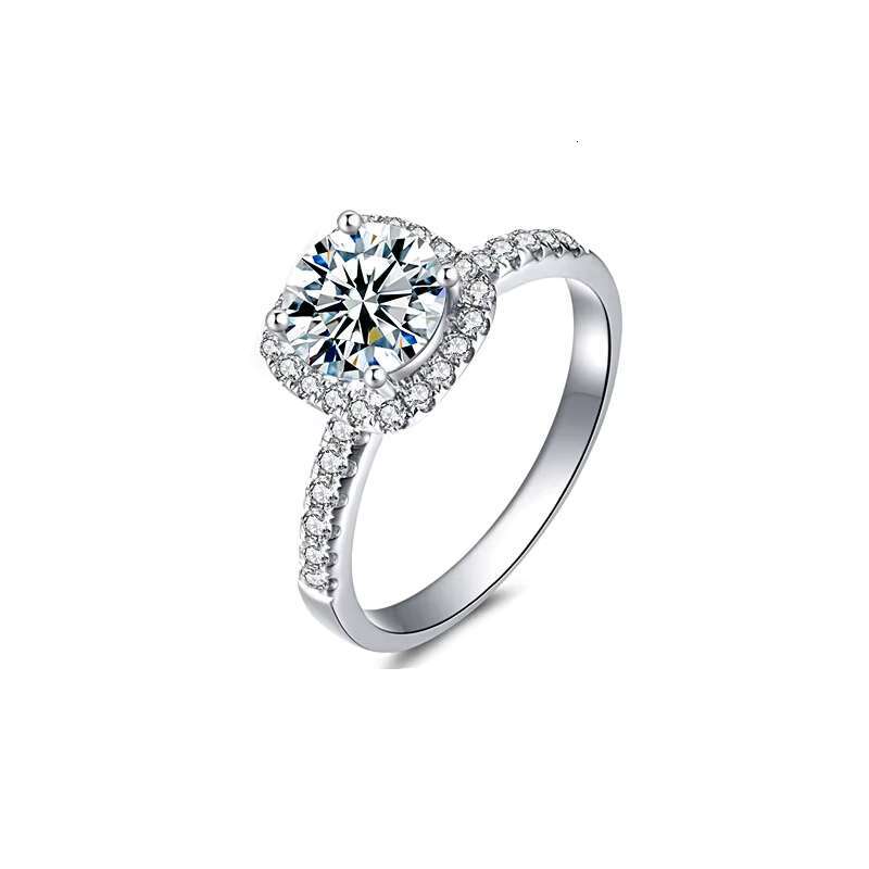 S925 Sterling Silver Mosan Ring Jewelry Niche Sugar Light Luxury Jewelry Wedding Ring Jewelry Engagement