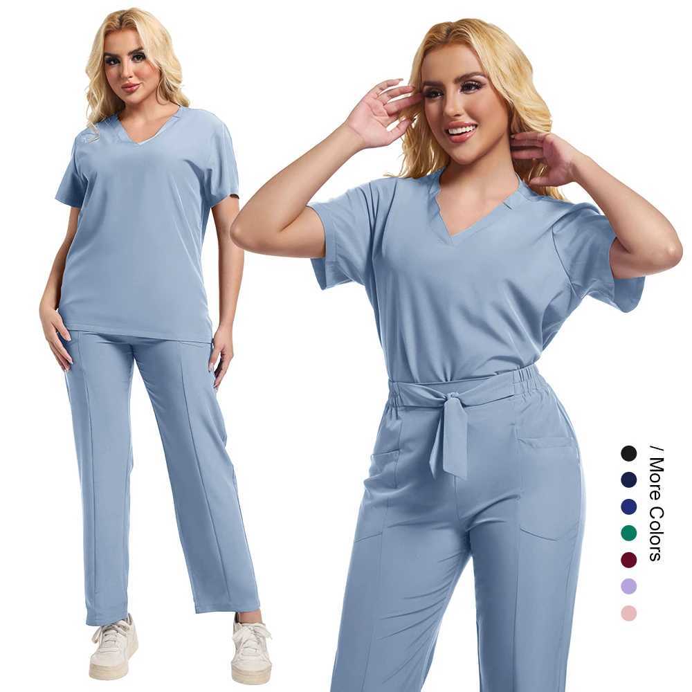 Surgical Uniforms Woman Nursing Enfermeria Sets Top Pant Articles Medical Uniform Scrub Clinical Beauty Sn Spa Hospital Suits X250410