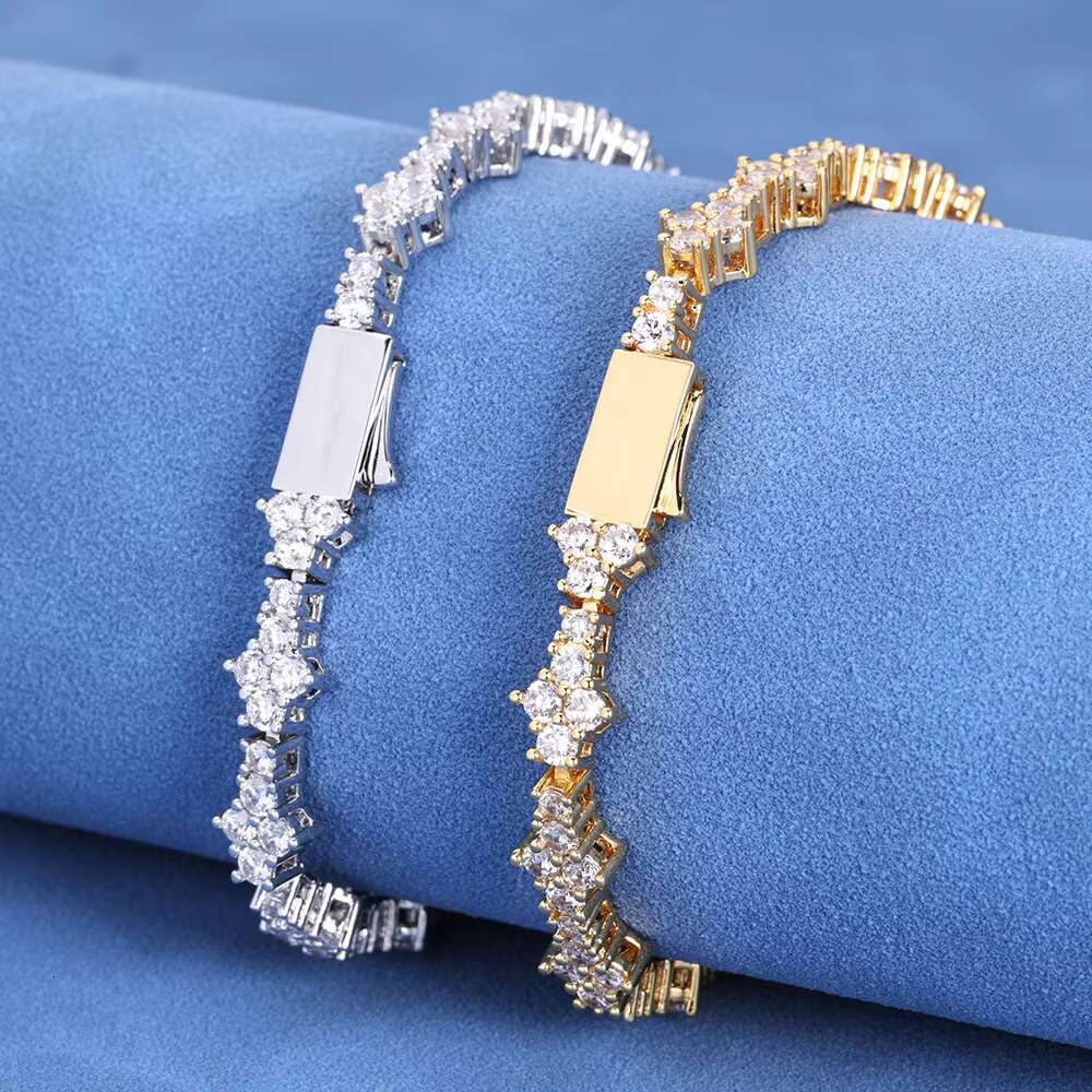 Europe and the United States 6.5mm Moissanite Jewelry Aircraft Tennis Chain S925 Silver Womens Bracelet Wholesale Customization
