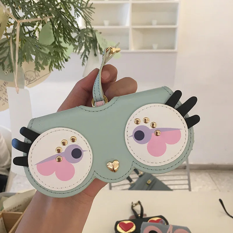 Ins Upgrades Leather Cartoon Glasses Box Animal PU Womens Portable Glasses Box Sunglasses Box Cute Protection 250409