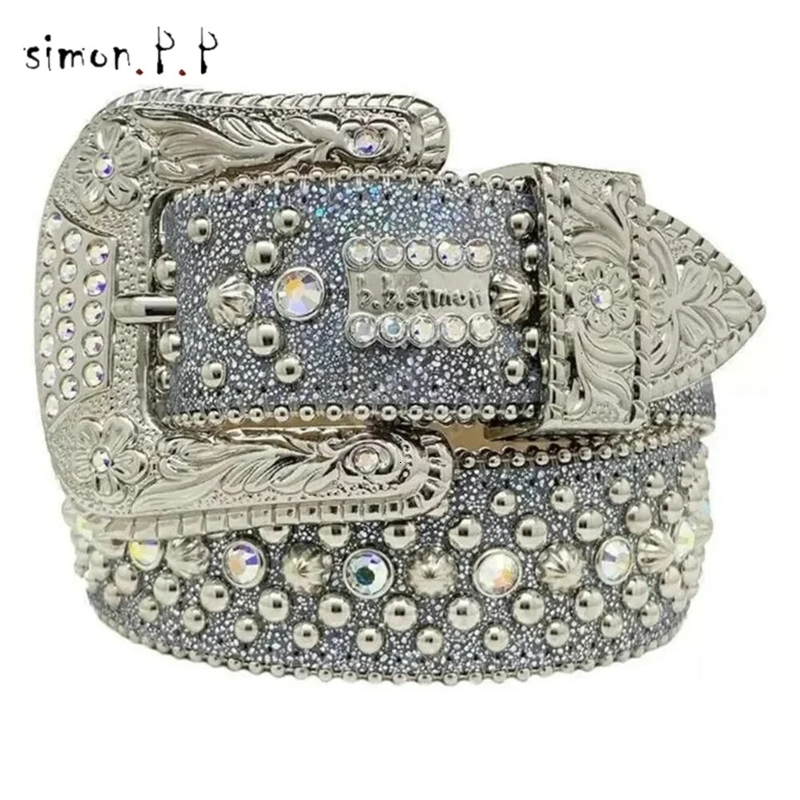 BB simon belt bb Strap Men Women Rhinestones er Belt Western Bling Crystal Diamond Studded Belts 251024CJ