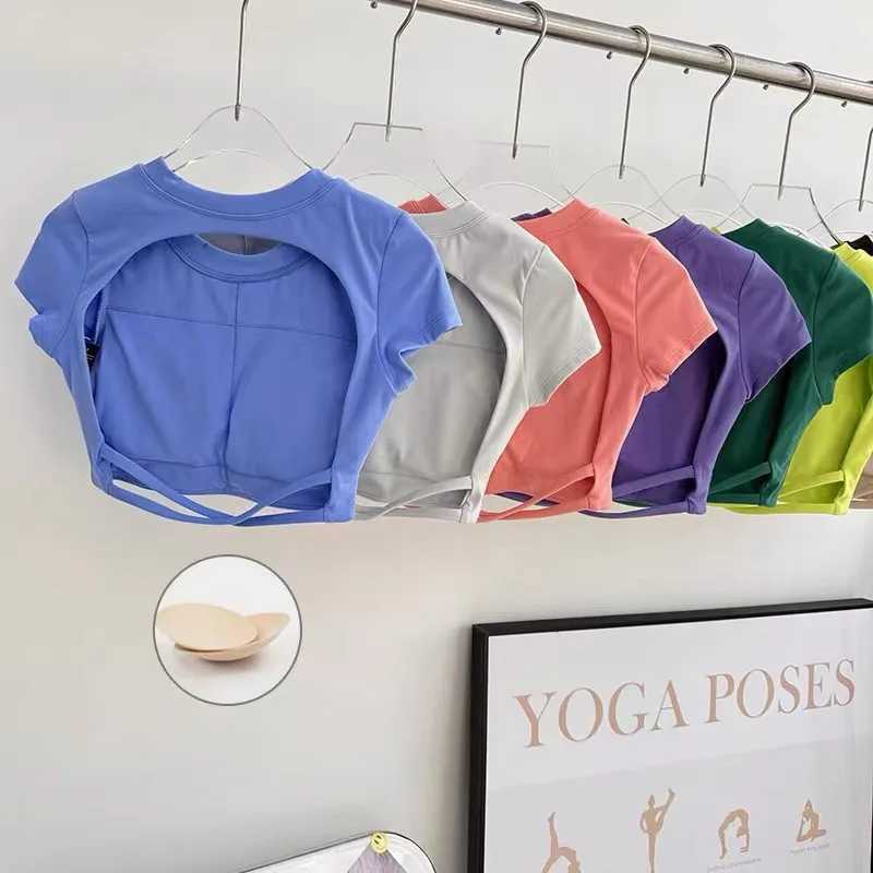 Womens apron sportswear sports tops fitness activity clothes womens quick drying yoga clothes sports backless gym topsW250411