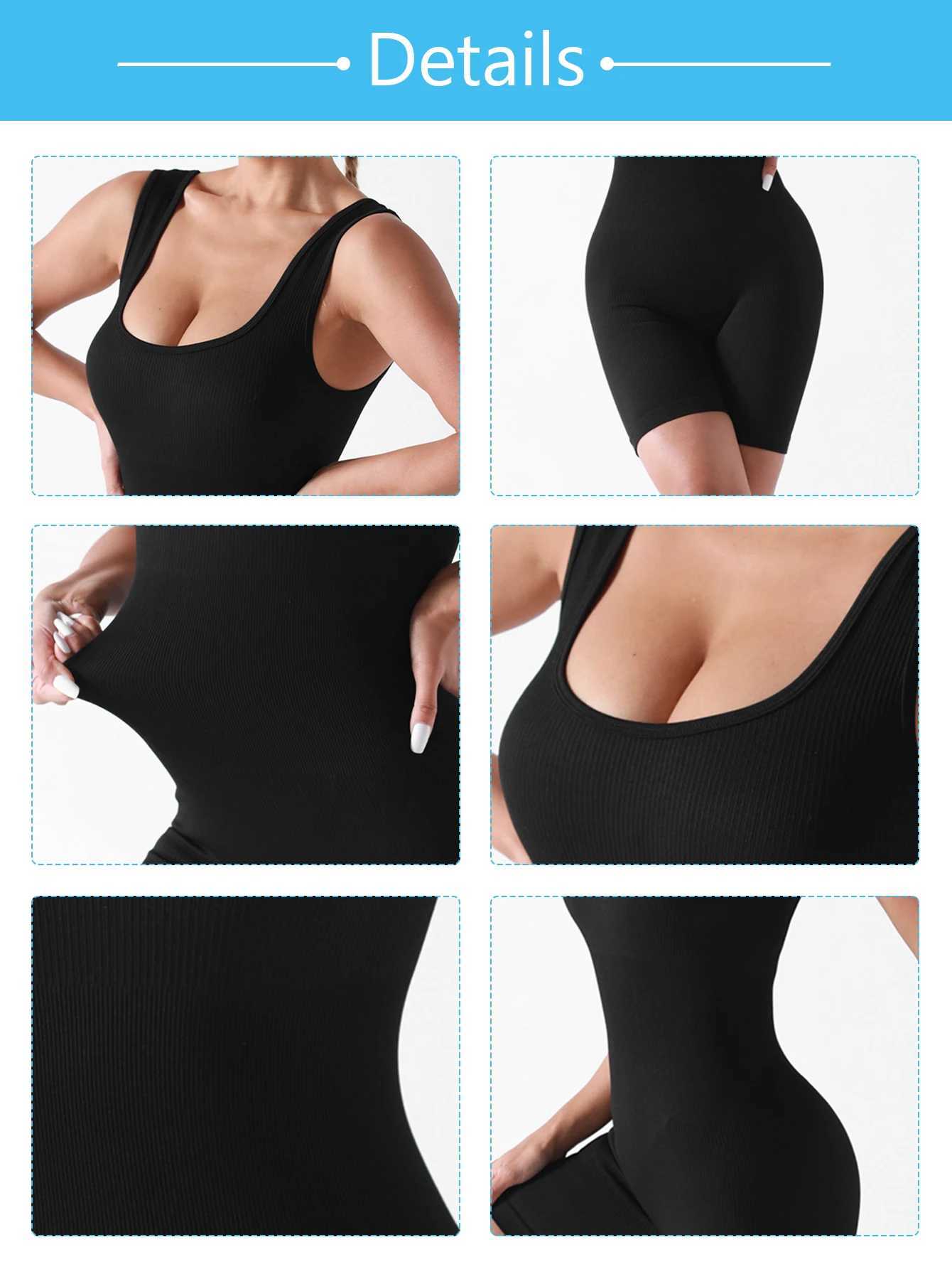 European and American thread jumpsuit shorts seamless elastic sportswear fitness jumpsuit yoga suit OnesieW250411