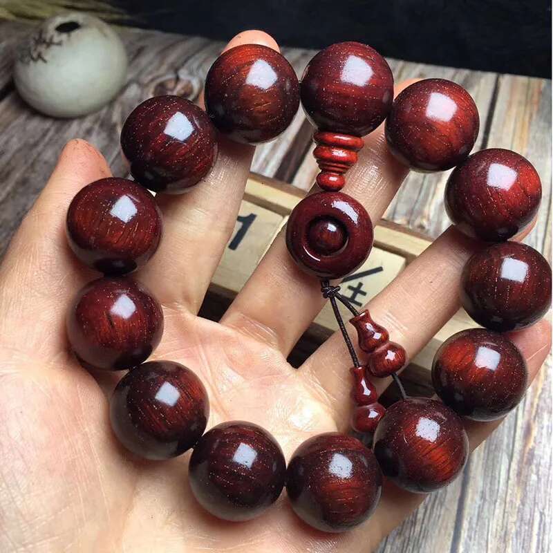 Leaf Rosewood Small Hole Imitation 2.0, 1.8 With Running Ring Bracelet